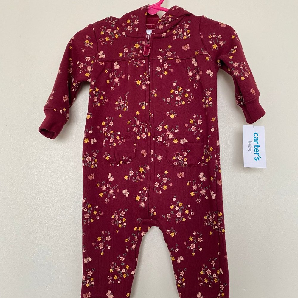 Carter's Floral Fleece Jumpsuit - 6 Months